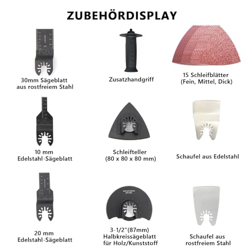 Strumento Oscillante, Utensile Multifunzione Oscillante Per Batteria Makita 18 V Agli Ioni Di Litio, 6 Velocità Variabile, Senza Spazzole, Multiutensile Per Raschiatura, Taglio, Lucidatura - 5