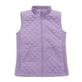 Bienzoe Women Quilted Casual Vest: Lightweight Packable Sleeveless Jacket