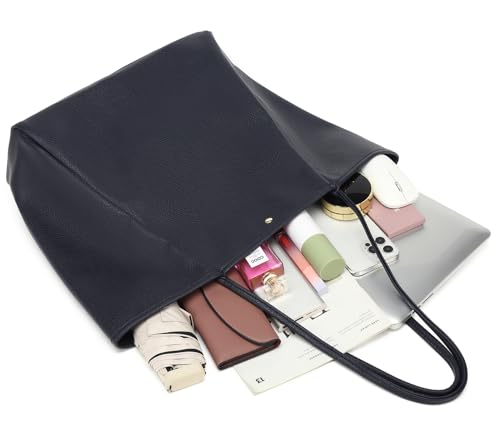 Dreubea Large Leather Tote Bag for Women - Big Work Bag, Spacious Minimalist Handbag, Tote Handbag for Office3