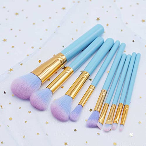 9pcs Wood Handle Lovely Makeup Brush Set Cute Foundation Blending Brushes Cosmetic Beauty Make Up Tool image 2