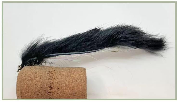 Barbless Black double hook Humungous Snake Zonker trout flies size 10, choose the amount required, Best Lure Flies (12)