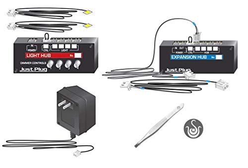 Woodland Scenics Just Plug Lighting System Light Hub Expansion Hub and Power Supply with Spice of Life Tweezers