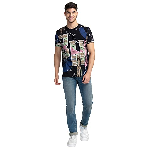 Image of Being Human Black Regular Fit Round Neck Men's T-Shirt Clothing