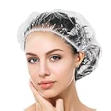 Auban 30PCS Disposable Shower Caps, Plastic Clear Hair Cap Large Thick Waterproof Bath Caps for Women, Hotel Travel Essentials Accessories Deep Conditioning Hair Care Cleaning Supplies(17.3