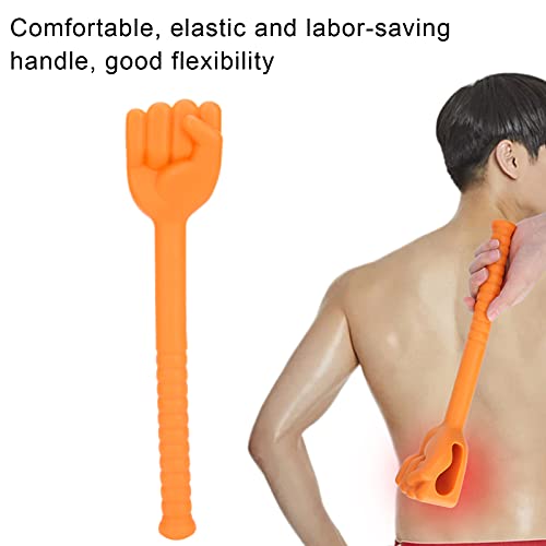 Manual Back Massagers, Massage Stick Hammer, Silicone Massage Hammer with Anti-Slip Long Handle, Fist Massager for Back Legs Arms Neck Shoulder Pain Relief(orange) - Thumbnail 4