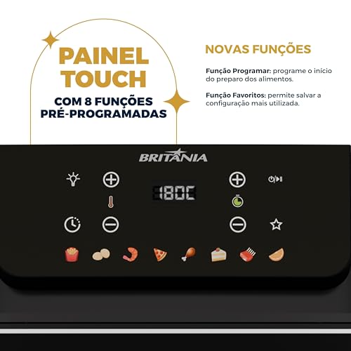 Air Fryer Oven Britânia 11L 8 Funções 1800W BAF11A 127V