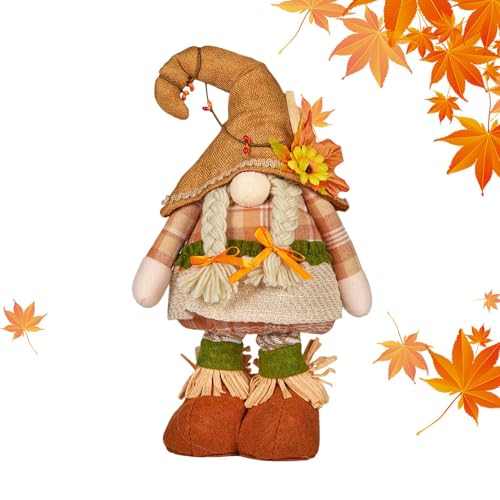 Gnomo Autunnale Con Gambe Allungabili | Decorazioni per Il Ringraziamento e Le Vacanze - Gnomi in Piedi per Un Felice Autunno