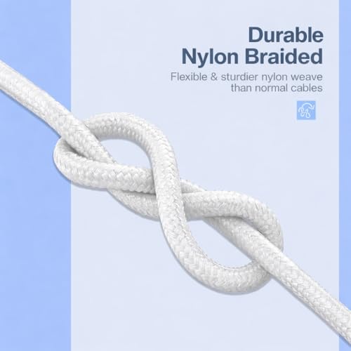 Image of USB A To Micro USB (V8) Nylon Braided Fast Charging & Data Cable, Micro Cable Reinforced Connectors Compatible With Vivo Y11,Y12,Y15,Y17,Y21 (2019),Y53,Y55s,Y65,Y69,Y71,Y81,Y83,Y85,Y91,Y93,Y95,Y1,Y1s