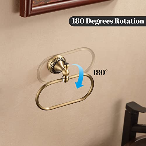 Wolibeer Brass Toilet Paper Holder,Antique Towel Ring Oval Hand Towel Holder Hanger Tissue Roll Bathroom Accessories Wall Mounted Vintage 2 Pieces #TOP2