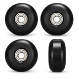 GOKIRUXX 4 Ersatzrollen für Koffer aus PU mit Kugellagern, 58 mm, 60 mm, 64 mm, 70 mm, leise, stoßfeste und verschleißfeste Räder für Koffer, Trolley, Skateboard und mehr, Schwarz , 70mm, Klassisch