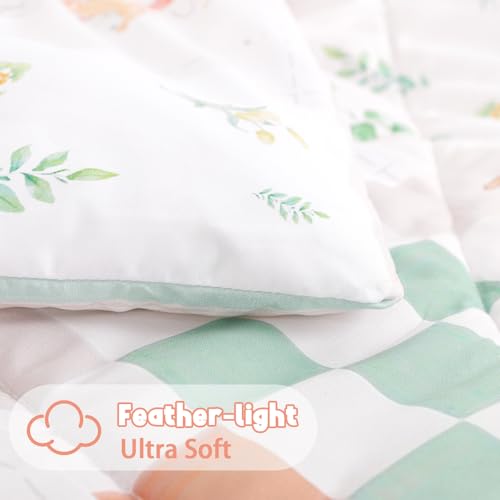 Image of SWESEN Toddler Bedding Set for Girls, Toddler Girls Bedding Set, Soft & Lightweight 4 Piece Toddler Comforter Sets Include Comforter, Flat Sheet, Fitted Sheet, Pillowcase, Elephant