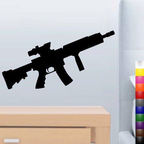 StikEez Black Military Assault Rifle Gun Wall Decal Tools