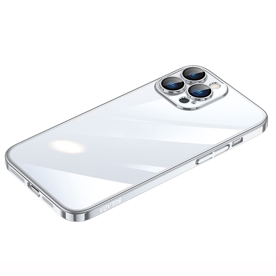 SULADA JINGJIA Series - Crystal Clear Back with Lens Protection - Premium Quality Phone Case For iPhone 13 Pro Max (Silver)