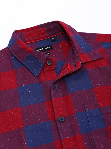 Image of Dennis Lingo Men's Cotton Checke Slim Fit Shirt