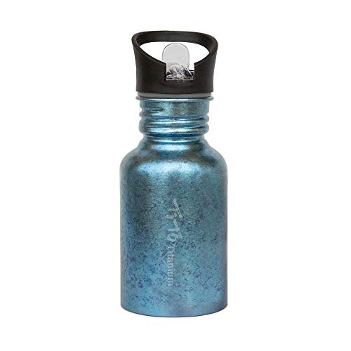 TiTo Titanium bottle Bicycle Drink ware bike outdoor camping Cycling Hiking Lid 750ml 420ml Titanium Sports Bottle titanium cup (Bright blue 420ml)