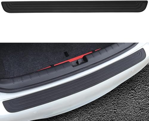 Car Rear Bumper Protector Guard, Universal Rubber Scratch Resistant Trunk Door Entry Guards Accessory Trim Cover, Scratch-Resistant Boot Sill Protector Fit for Cars, SUVs (Black),35 * 2.76 inch