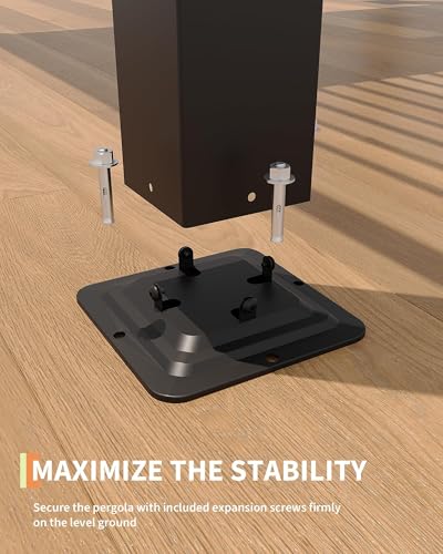 Image of 10X20 FT Louvered Pergola with Adjustable Roof, Integrated Drainage System, Easy Installation, Outdoor Pergola for Backyard, Garden, Poolside, Hardtop Gazebo