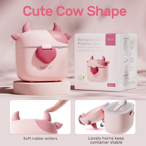 Image of NCVI Baby Formula Dispenser On The Go, Formula Container To Go, Formula Holder for Travel, Outdoor Picnic with Baby Infant, Portable Container for Milk Powder, Snacks, Candy, Fruits (Pink)