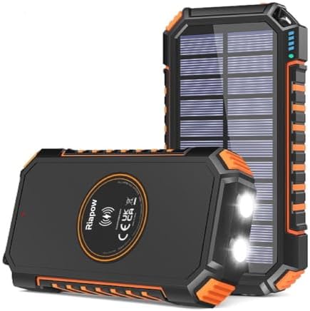 A ADDTOP Solar Power Bank 20000mAh Wireless Portable Charger