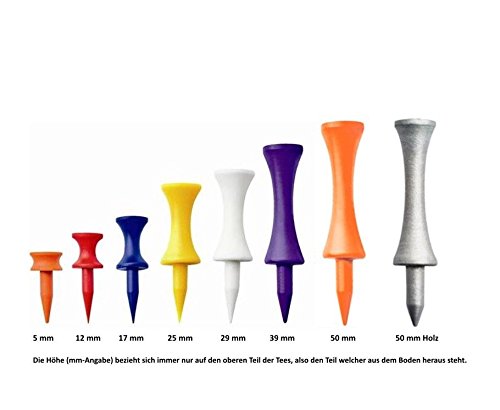 PGA Pro Tees Castle Step Graduated Abstand 8 Größen (12 mm - rot 20 Stück) Cover