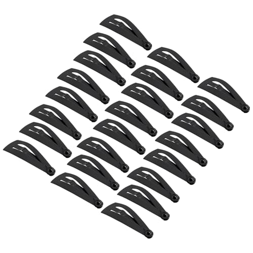 Image of Glaze Black Matte Finish Medium Snap Hair Clips, Tic Tac Style, Pack of 24
