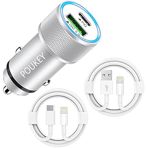 Poukey 38W PD&QC3.0 Fast Car Charger Cover