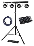 Showlite LB-4390 Komplettanlagen Set mit DMX-Operator (Mobile Lichtanlagen mit Tri-LED PAR-Spots mit je 3 St. 9W LEDs & weiße Strobe-Spots 1W LEDs, LED DMX-Controller & 10 m DMX-Kabel)