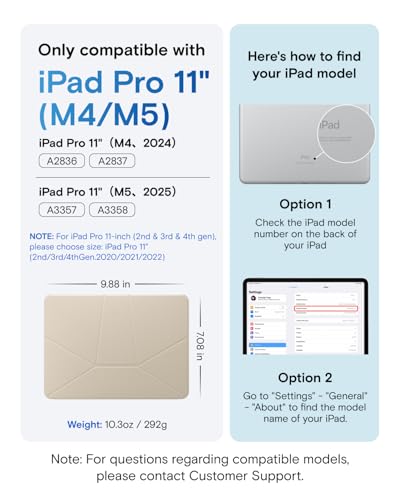 Image of MOFT Dynamic Folio Case for iPad Pro 11- inch (M5 2025 / M4 2024), Silm Magnetic Stand Case with 20+ Viewing Angles, Auto Wake /Sleep, Ultra Thin,Beach White