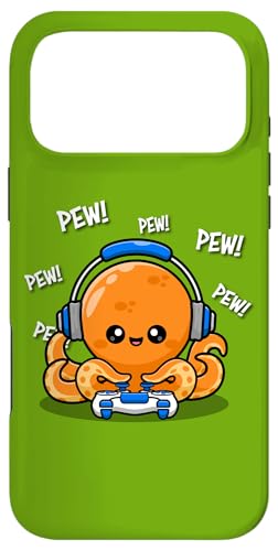 Funny Meme Kawaii Kids Pew Video Gamer Octopus Lover �X�}�z�P�[�X iPhone 17 Pro Max �p