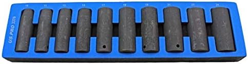 US PRO Tools 10pc 1/2" DR 6pt Deep Impact Sockets Metric 10-24mm New 3376
