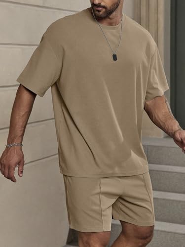 Image of Vogaan Men's T-Shirt and Shorts Set | Top & Shorts Night Suits Set | Night Wear for Men | Holiday Outfits for Men's