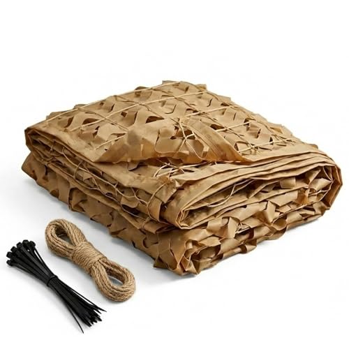 Genérico Red de Camuflaje Militar Reforzada del ejército Alta Gama Protección Solar y Vela de sombreado Anti-UV Terraza Pergola Jardín Caza Airsoft Cortina Deco Resistente Durable(4x10M)