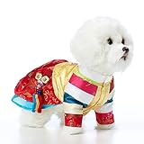 Dog Puppy Korean Traditional Dress Hanbok Costume 1pcs, Saekdong Skirt One Piece…(Medium)