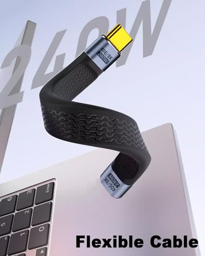 Image of Duttek Short USB C to USB C Extension Cable 5Inch, (240W PD Fast Charging, 40Gbps, 8K Video) Short Thunderbolt 4 Extension Cable for USB 4 Cord, iPhone 15 /16, MacBook, MacBook, Carplay, External SSD