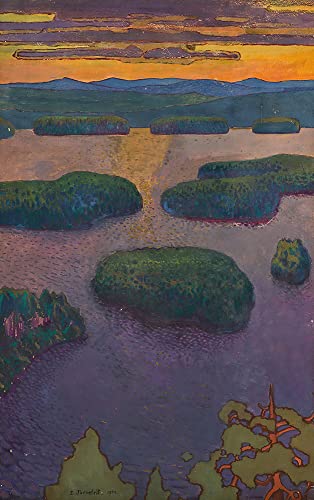 ArtDirect Sunset Over a Lake (1894) 6x10 UnFramed Museum Art Print Poster Ready for Framing by Eero Järnefelt (Finnish, 1863-1937)