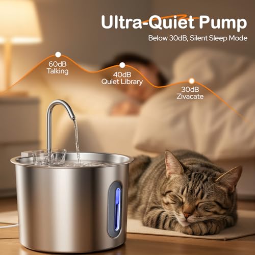 Zivacate Fontanella per Gatti Acciaio