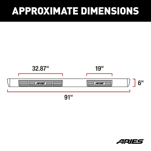 Aries 4444027 6 X 91-Inch Oval Polished Stainless Steel Nerf Bars, Select Ford F-150, F-250, F-350, F-450, F-550 Super Duty #TOP2