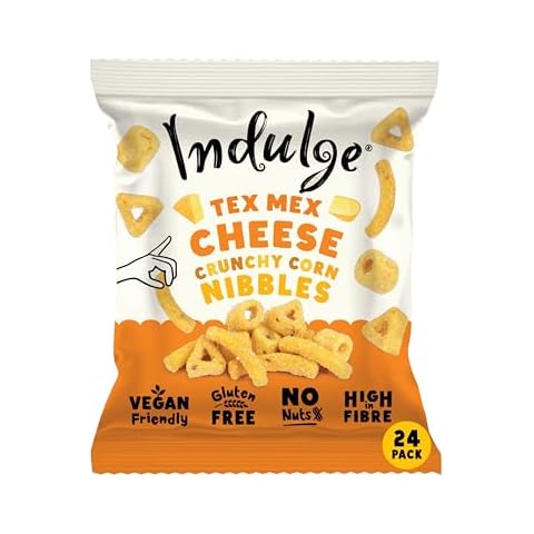 Indulge - Crunchy Corn Nibbles - Tex Mex Cheese Flavour - Gluten Free, Low Salt, Low Fat, Nut Free Cover