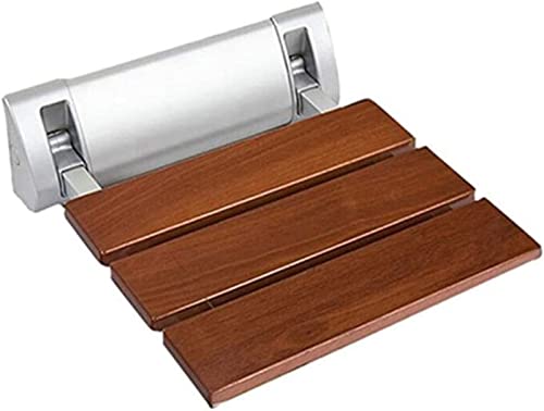 MJMLUCK Sedile da Doccia Pieghevole per Vasca, per Anziani, disabili, Sedia da Doccia, Sgabello da Bagno Pieghevole in Legno da Parete, 31,5 * 32,5 cm, Teak (Teak 31,5 * 32,5 cm)