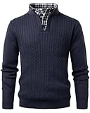 sweat la chemise lacoste Caractéristiques : Pull-over tendance pour homme avec col montant et faux col roulé, coupe décontractée, maille torsadée, col et poignets côtelés, manches longues, couleur unie, épais et chaud, maille torsadée, design simple et basique.