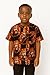 African Traditional Lion Head Shirt, Boys (4Years) Brown/Black
