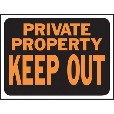 Panneau Propriété privée Keep Out Hy-ko 3016 en plastique 22,9x30,5 cm