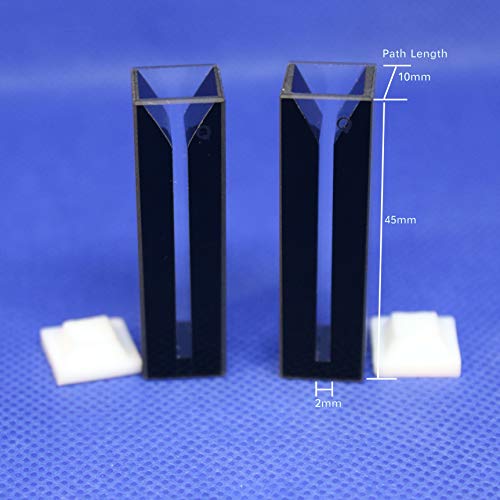 Lab4Us Quartz Micro Cuvette Cell Black Walls (2Pcs) With Lid For Spectrophotometer, Quartz Cuvettes Cells, 10Mm Pathlength, 0.7Ml,2 Clear Sides #TOP1