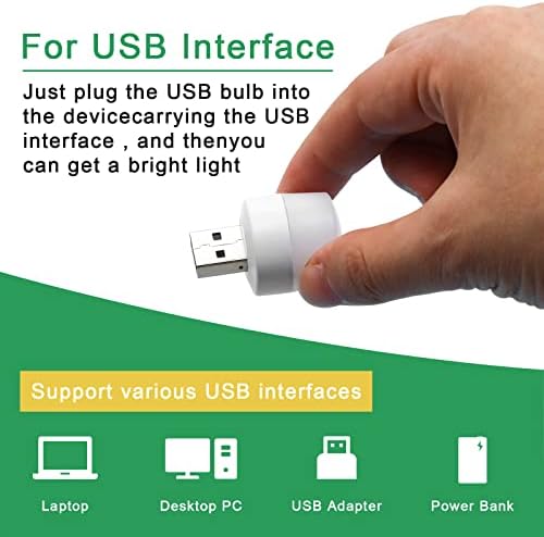 Morofme USB Night Lights 16pcs Mini LED USB Bulb Insert LED Light Plug in Warm White Compact Ideal for Bedroom Bathroom Car Nursery Baby Room Kitchen Portable Toilet USB Atmosphere Light