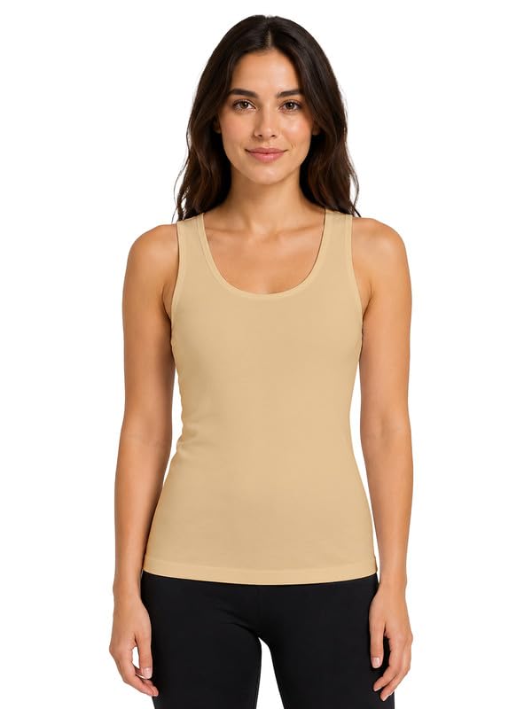 trendmalls Sleeveless Scoop Neck Regular Length Tank Top for Women - Relaxed Fit, Soft and Breathable Cotton-picture-35