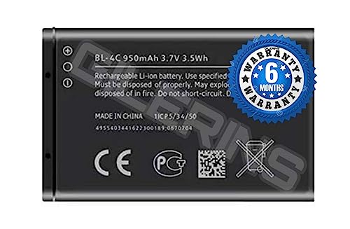 Image of Original BL-4C Battery for Nokia 1202 1265 1325 1661 2220 2220 Slide 2650 2652 2690 2700 3108 3500 Classic 6021 6100 6101 6103 6110 6131 6170 6260 6300 7200 7270 (A0135)