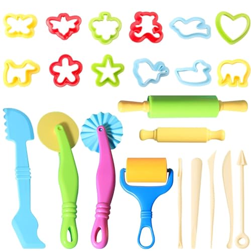 Agogue 24 pezzi per plastilina, accessori per impastare, set per impastare, accessori per bambini