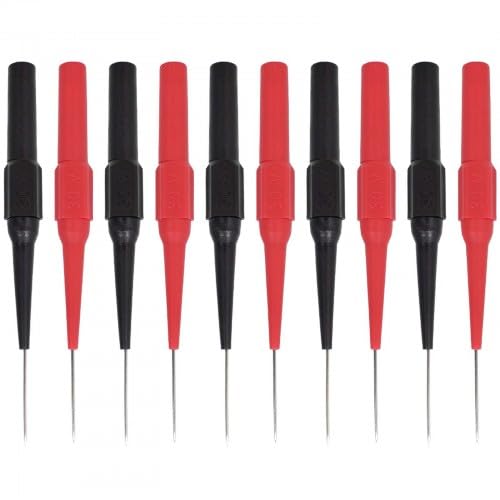 10 Pezzi Sonda di Prova, Puntali per Multimetro, 0,7 mm Multimetro Isolato Sonda per Test con Protettiva, Adatte per un'Ampia Gamma di Applicazioni di Misurazione Elettrica