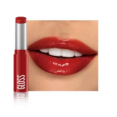 Image of 1Pc Ruby Red Butter Lipstick Tinted Lip Balm, Shine Moisturizing Plumper Lipstick for Women, Natural Nourishing Hydrating Lip Gloss Stain for Dry Lips, Lightweight Lip Liner Care Vegan Makeup