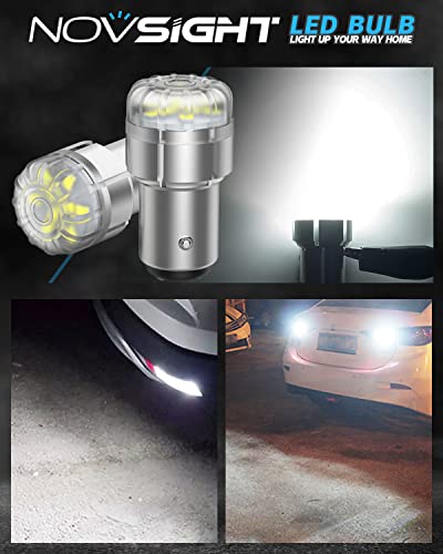Novsight 1157 2357 Bay15D Led Brake Light Bulbs, 300% Extremely Bright Tail Lights Bulb 7528, Safer Driving 2057 2397 Led Bulb Replacement For Front Turn Signal Lights, Pack Of 2(White) #TOP4